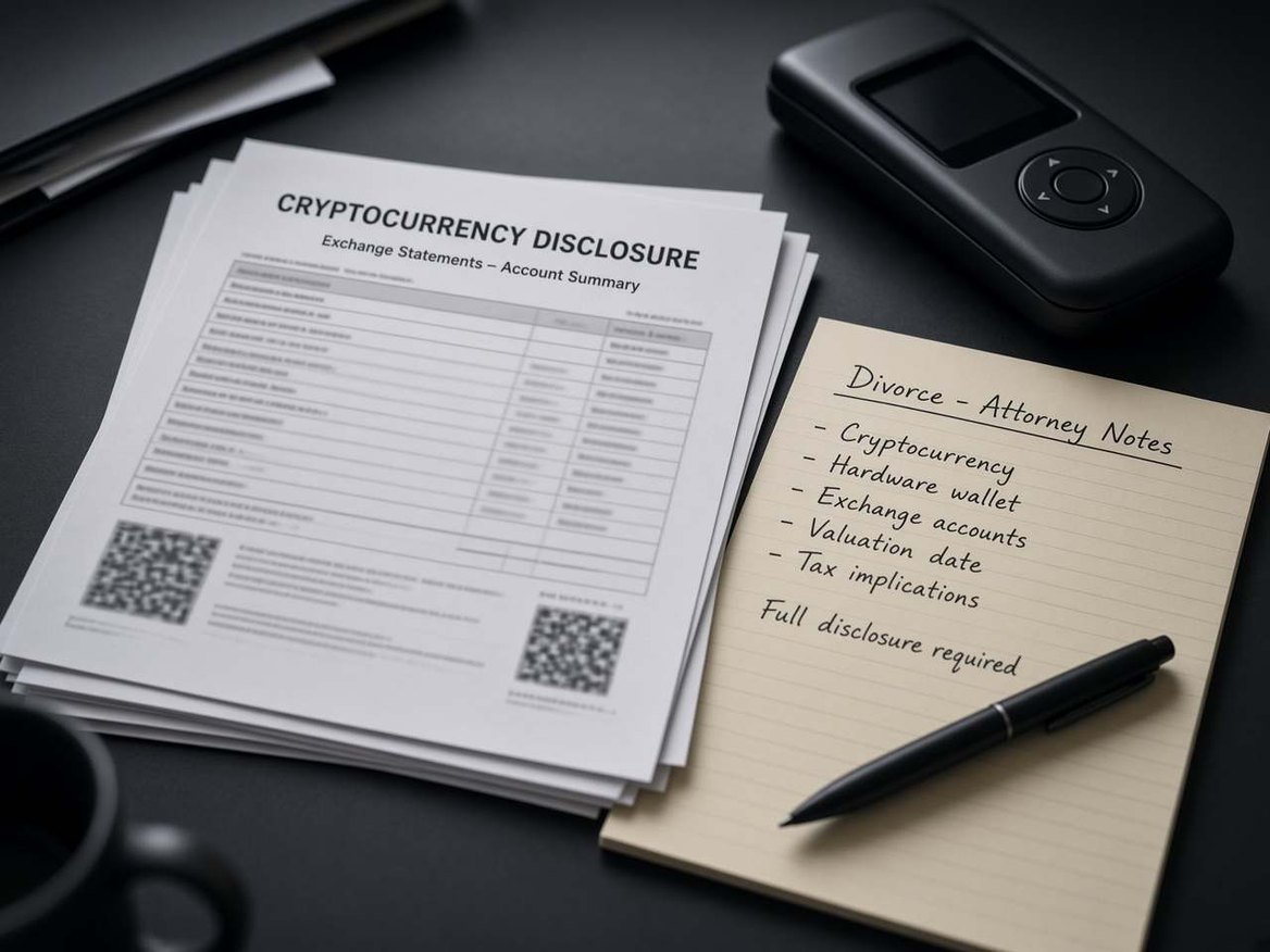 A cryptocurrency hardware wallet and printed exchange statements
