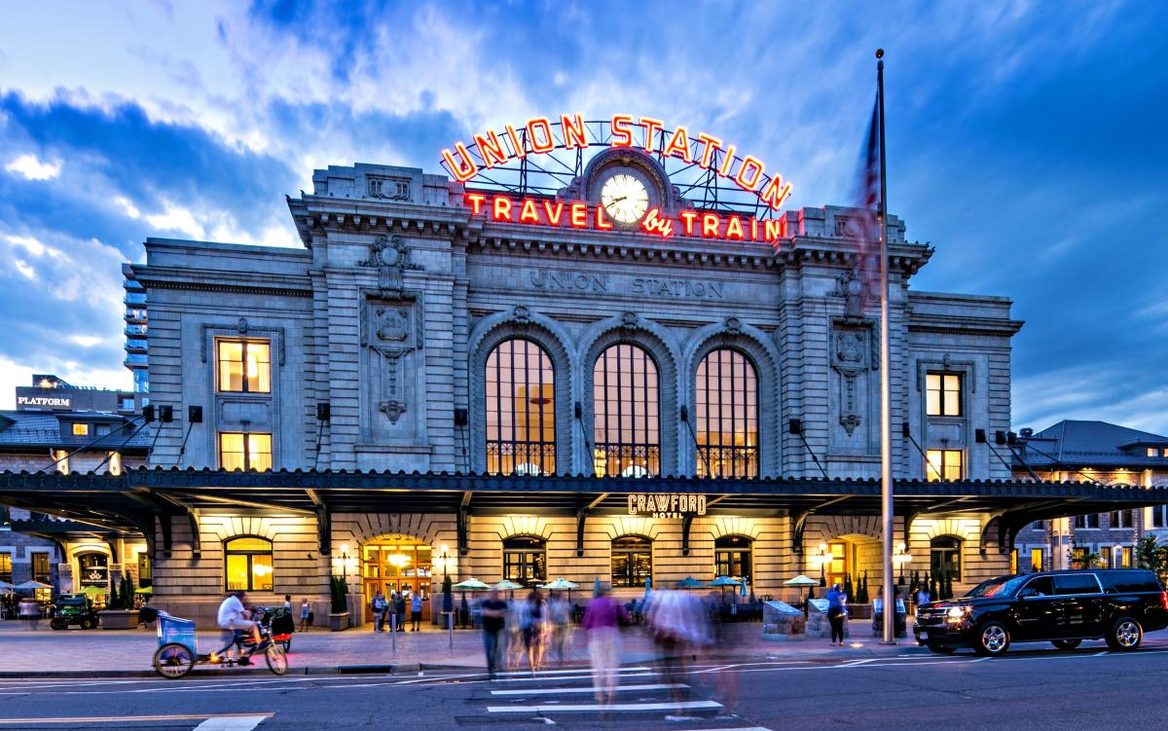 Union Station, Denver, at dusk